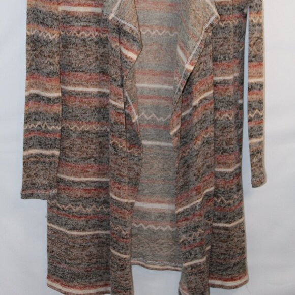 It's Our Time multicolor open flutter-front duster style cardigan L - Picture 2 of 7